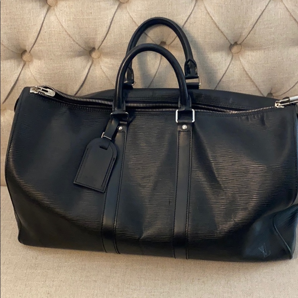 Louis Vuitton black epi Keepall 50